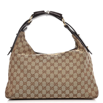 Gucci Monogram Medium Horsebit Chain Hobo Dark Brown 1 of 17