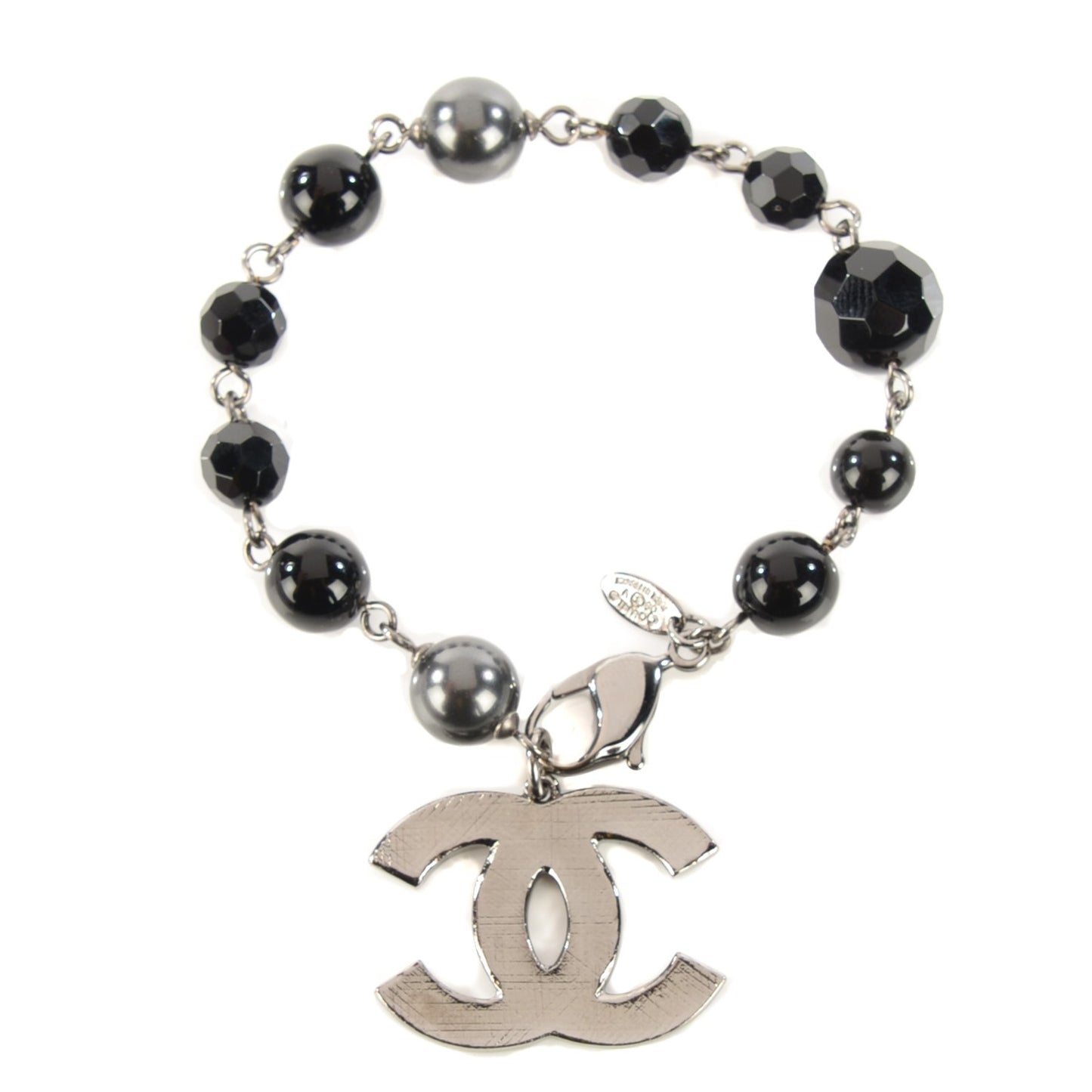 Beaded CC Bracelet Black