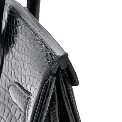 Hermes Shiny Porosus Crocodile Birkin 30 Black 14 of 15
