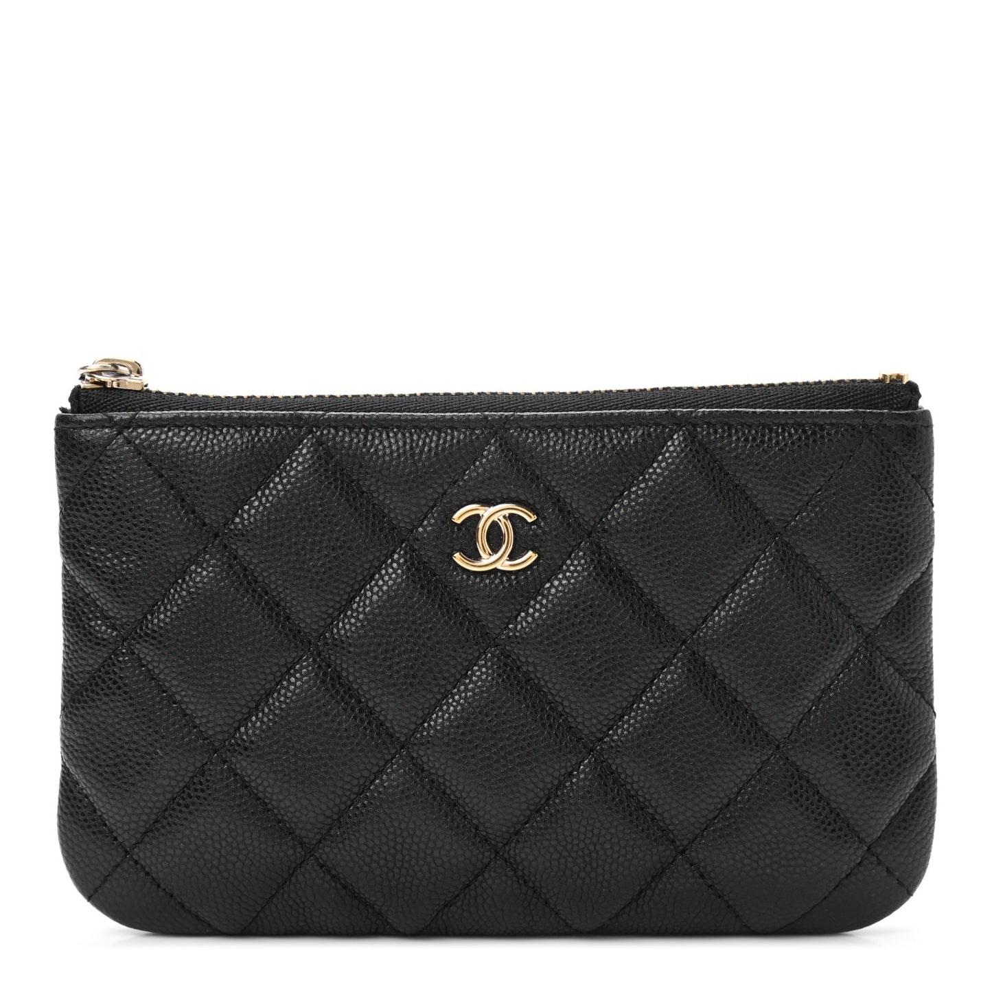 Caviar Quilted Small Cosmetic Case Black