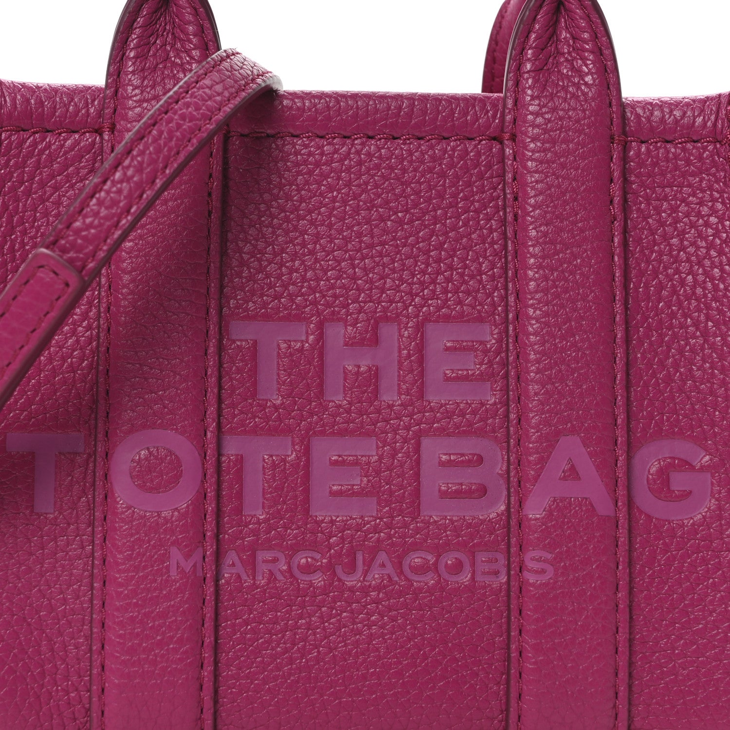 Marc Jacobs Grained Calfskin Mini The Tote Bag Lipstick Pink 8 of 10