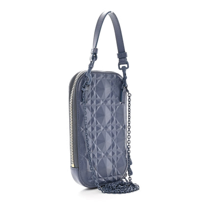 Christian Dior Calfskin Cannage Diamond Cannage Phone Holder Blue 3 of 14