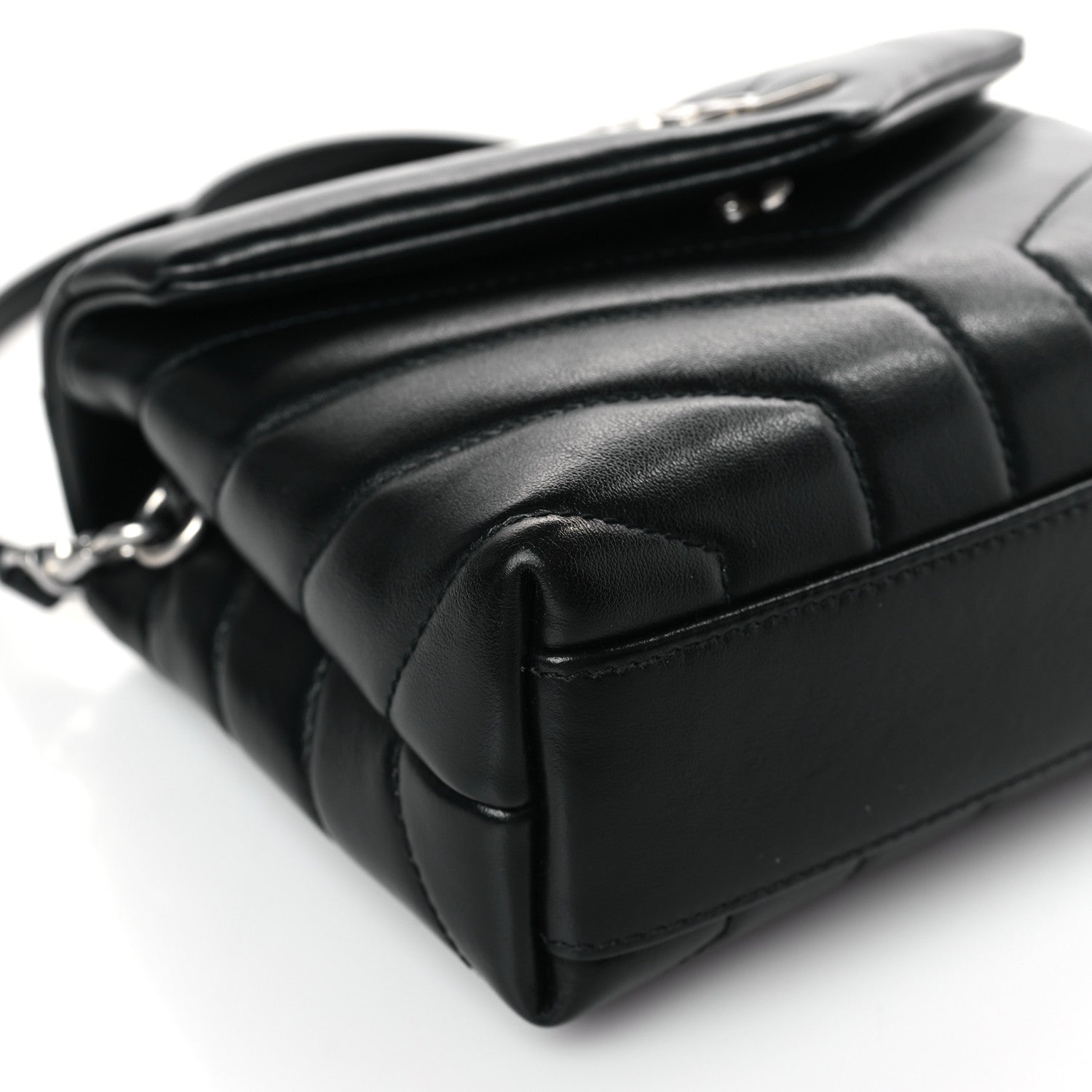 Saint Laurent Calfskin Y Quilted Monogram Toy Loulou Crossbody Bag Black 8 of 9