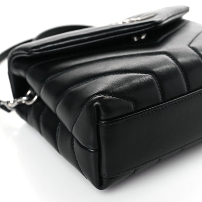 Saint Laurent Calfskin Y Quilted Monogram Toy Loulou Crossbody Bag Black 8 of 9