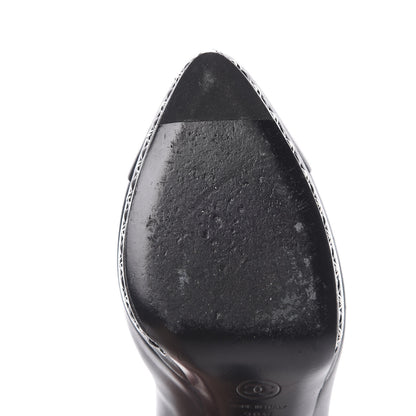 Chanel Lambskin CC Platform Cap Toe Chain Ankle Boots 38.5 Black 8 of 12