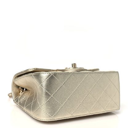 Chanel Metallic Caviar Quilted Mini Square CC Slide Flap Gold 4 of 11