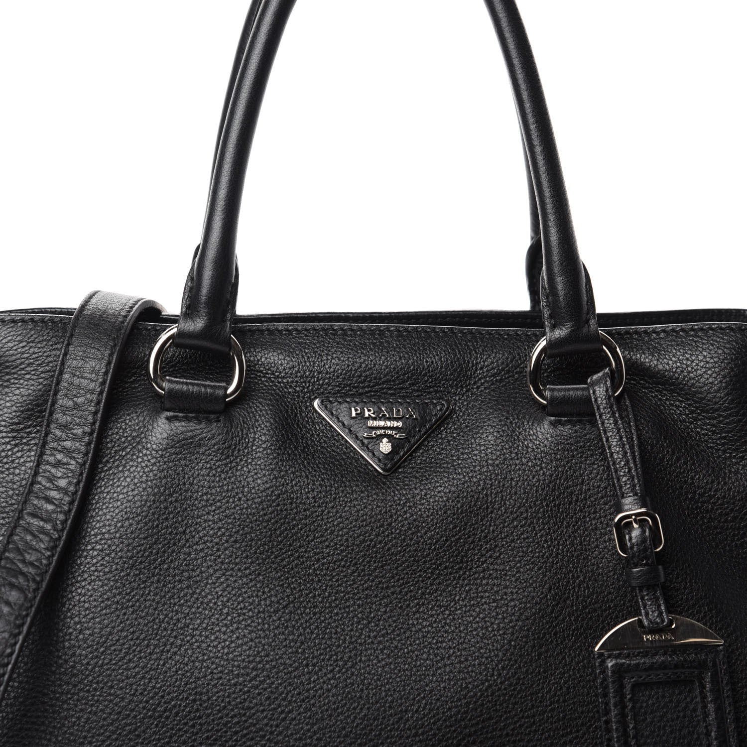 Prada Vitello Daino Tote Black 10 of 10