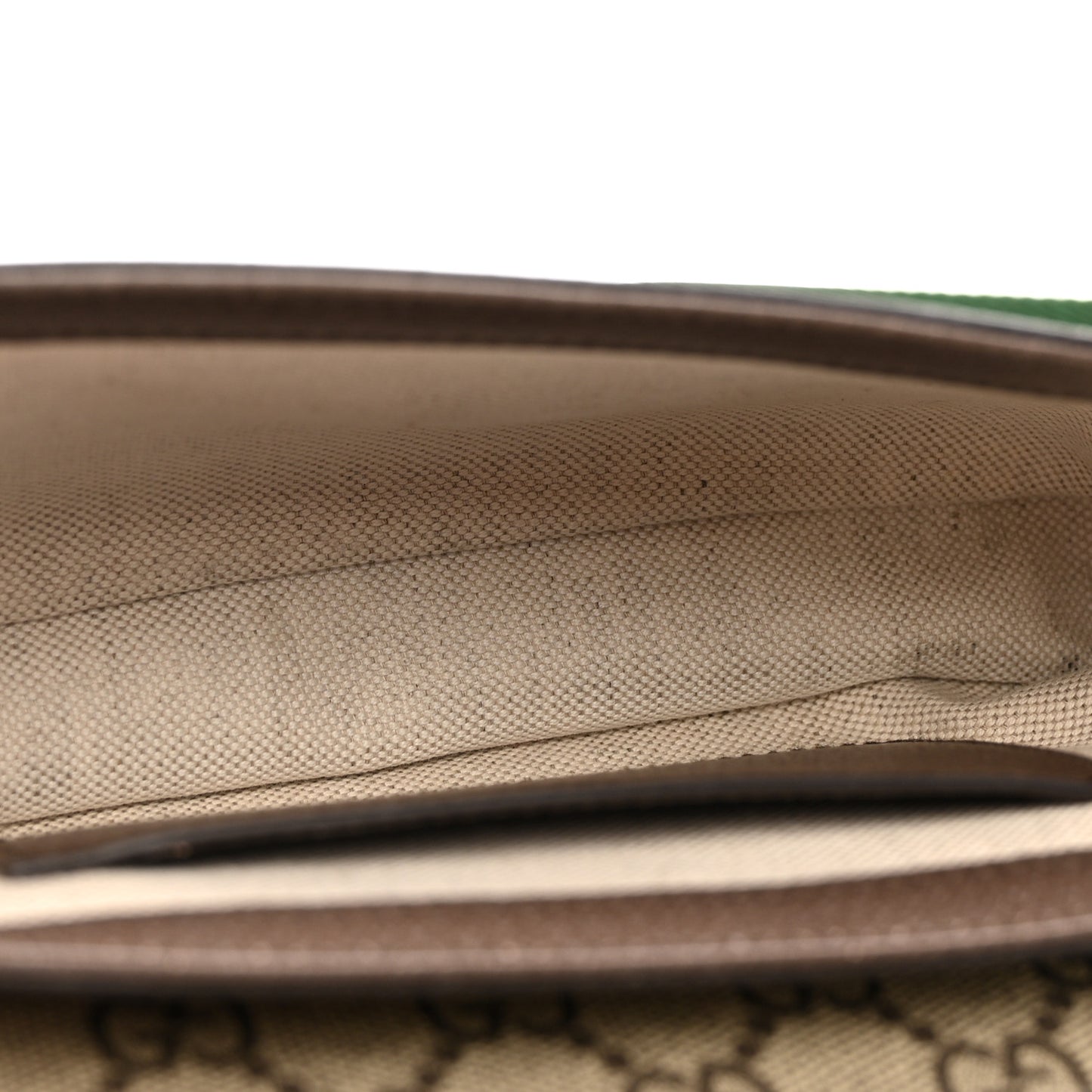 GG Supreme Monogram Textured Dollar Calfskin Web Mini Ophidia Envelope Shoulder Bag Beige Ebony New Acero