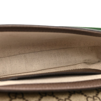 Gucci GG Supreme Monogram Textured Dollar Calfskin Web Mini Ophidia Envelope Shoulder Bag Beige Ebony New Acero 5 of 12