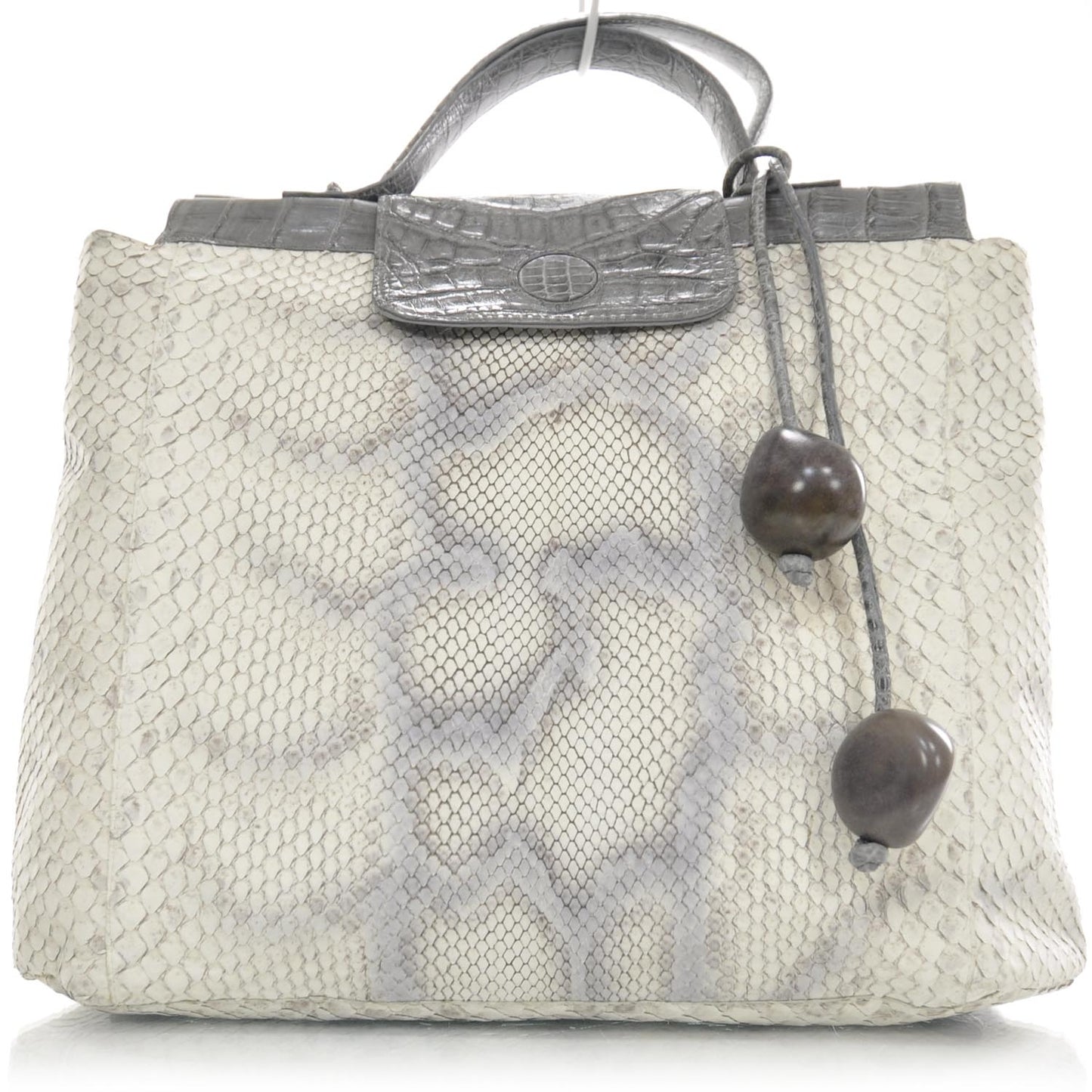 Crocodile Python Framed Satchel