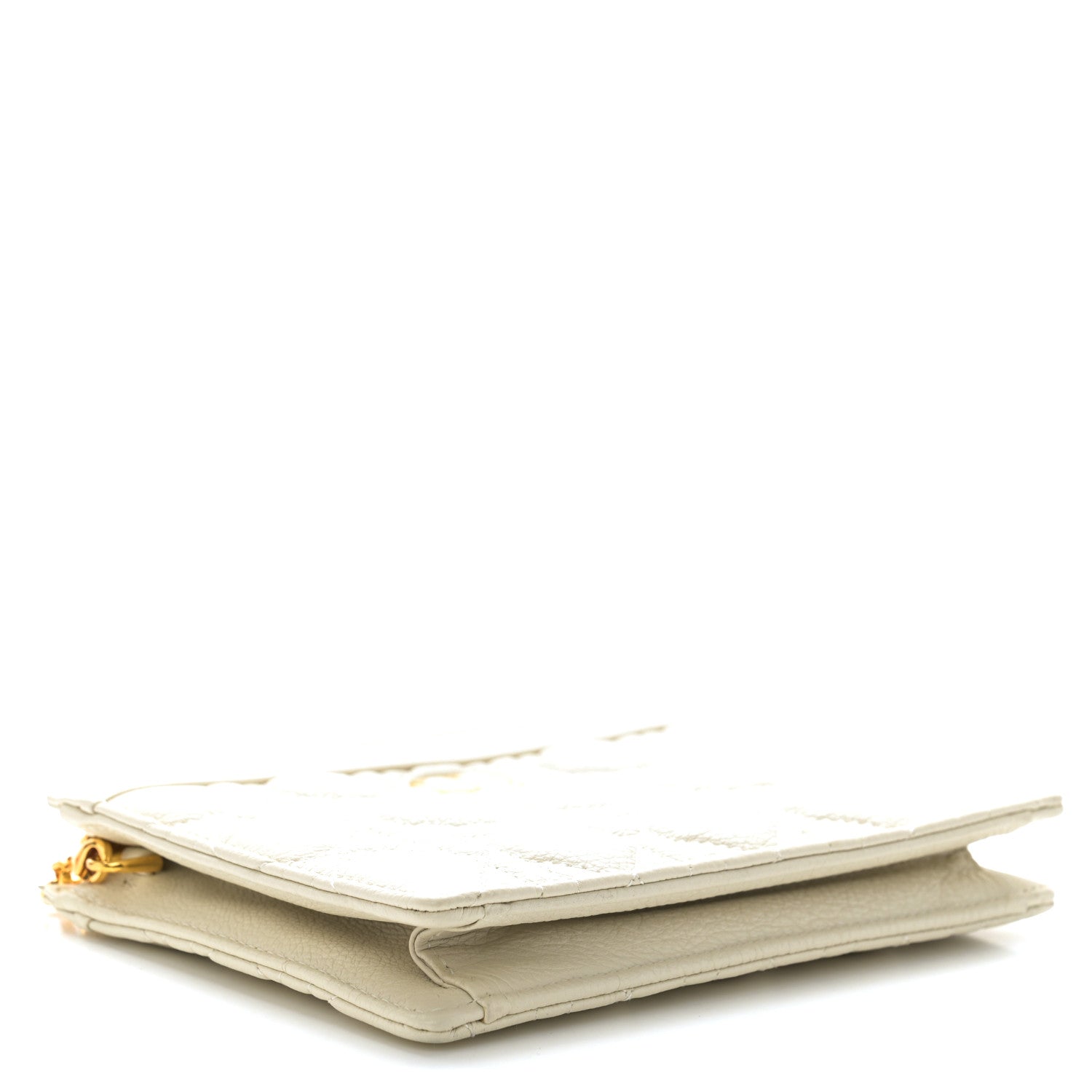 Christian Dior Calfskin Cannage Caro Zipped Pouch With Chain Latte 14 of 14