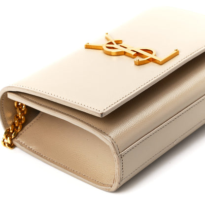 Saint Laurent Grain De Poudre Small Monogram Kate Satchel Nude Powder 11 of 12