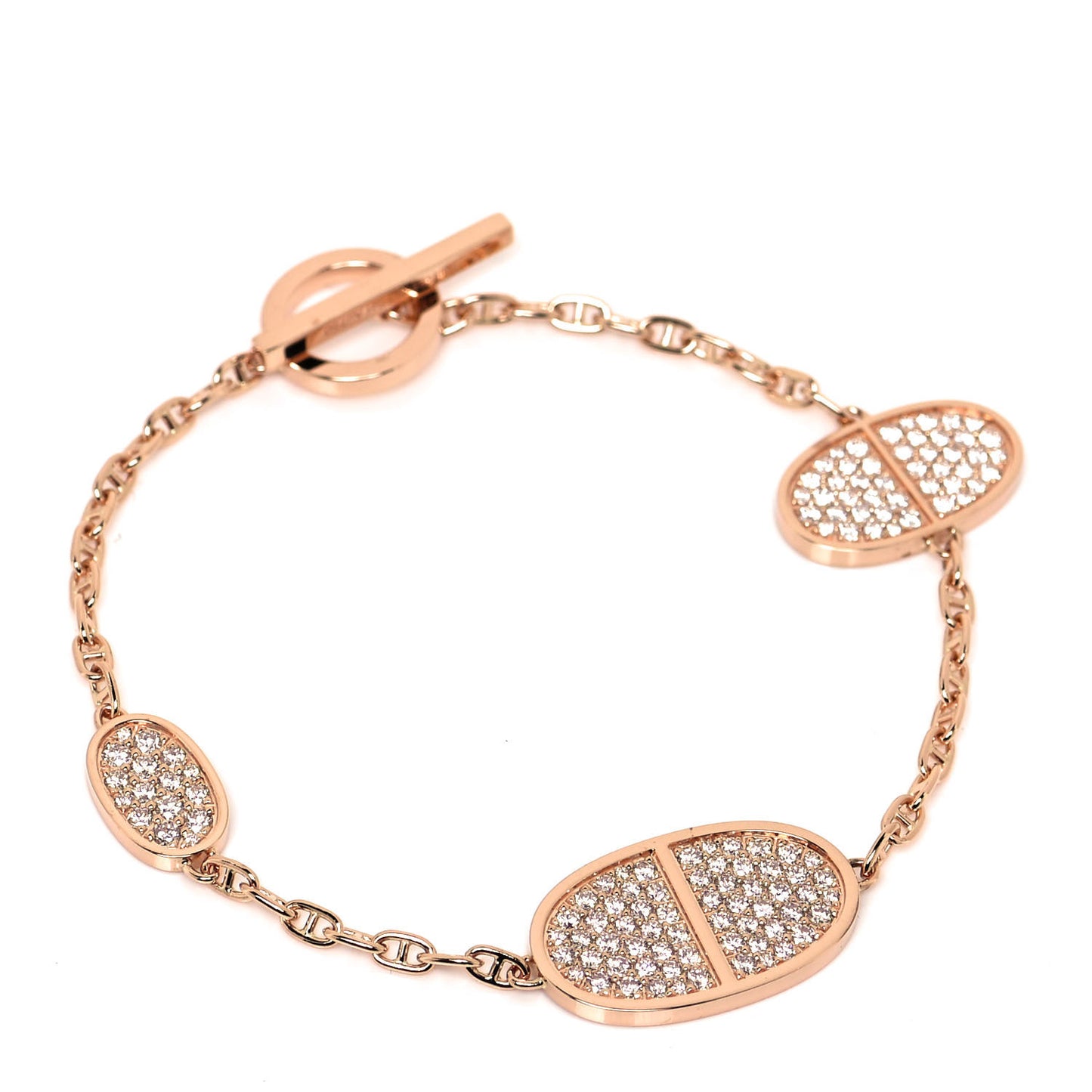 18K Rose Gold Diamond Verso Reversible Bracelet SH