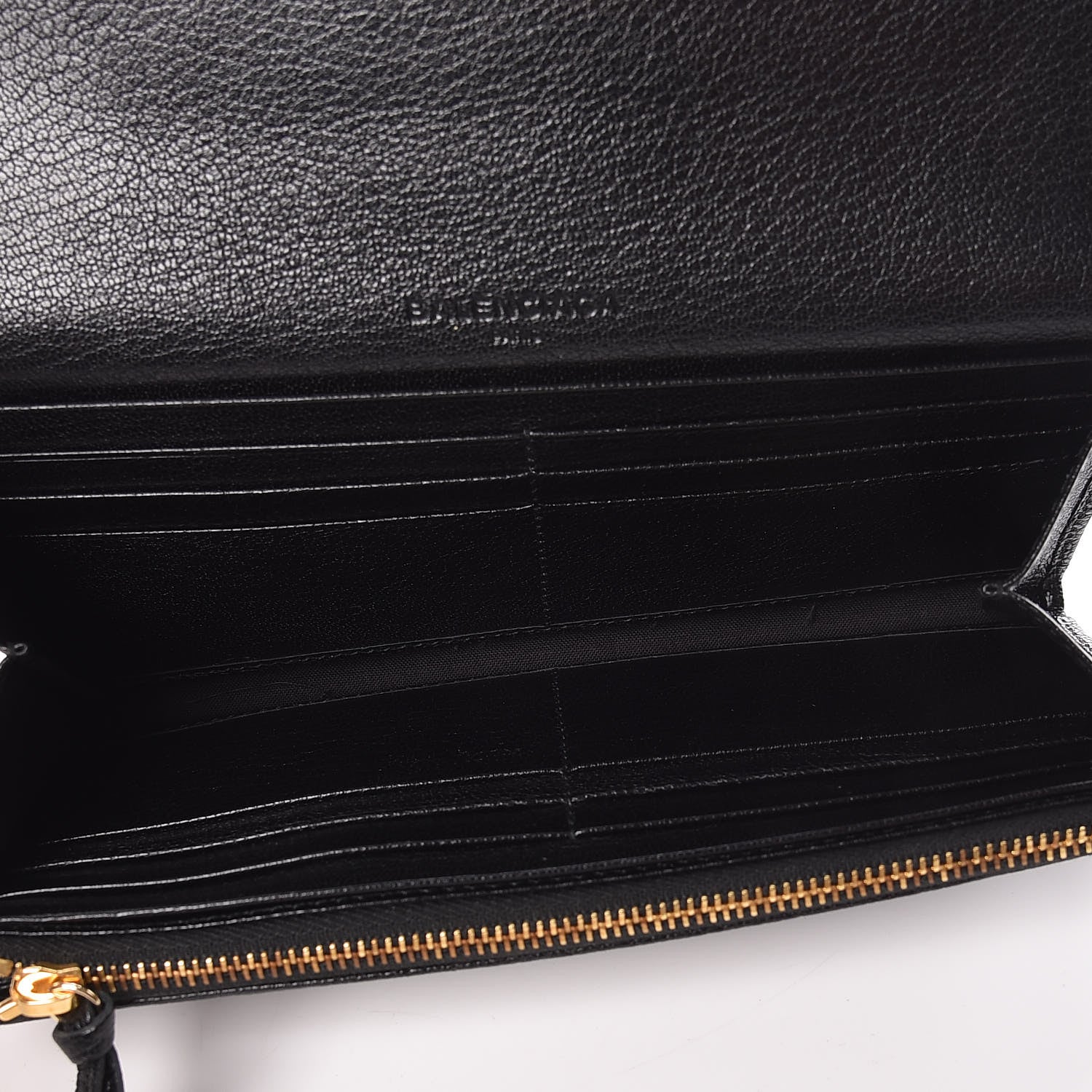 Balenciaga Chevre Gold Metallic Edge Hardware Money Wallet Black 5 of 7