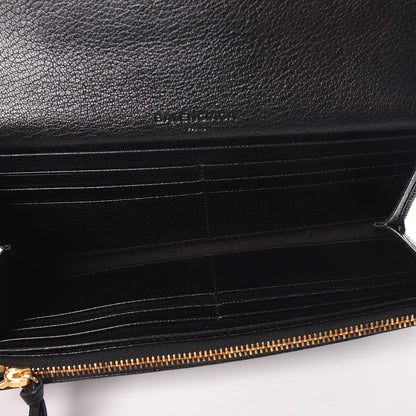 Balenciaga Chevre Gold Metallic Edge Hardware Money Wallet Black 5 of 7