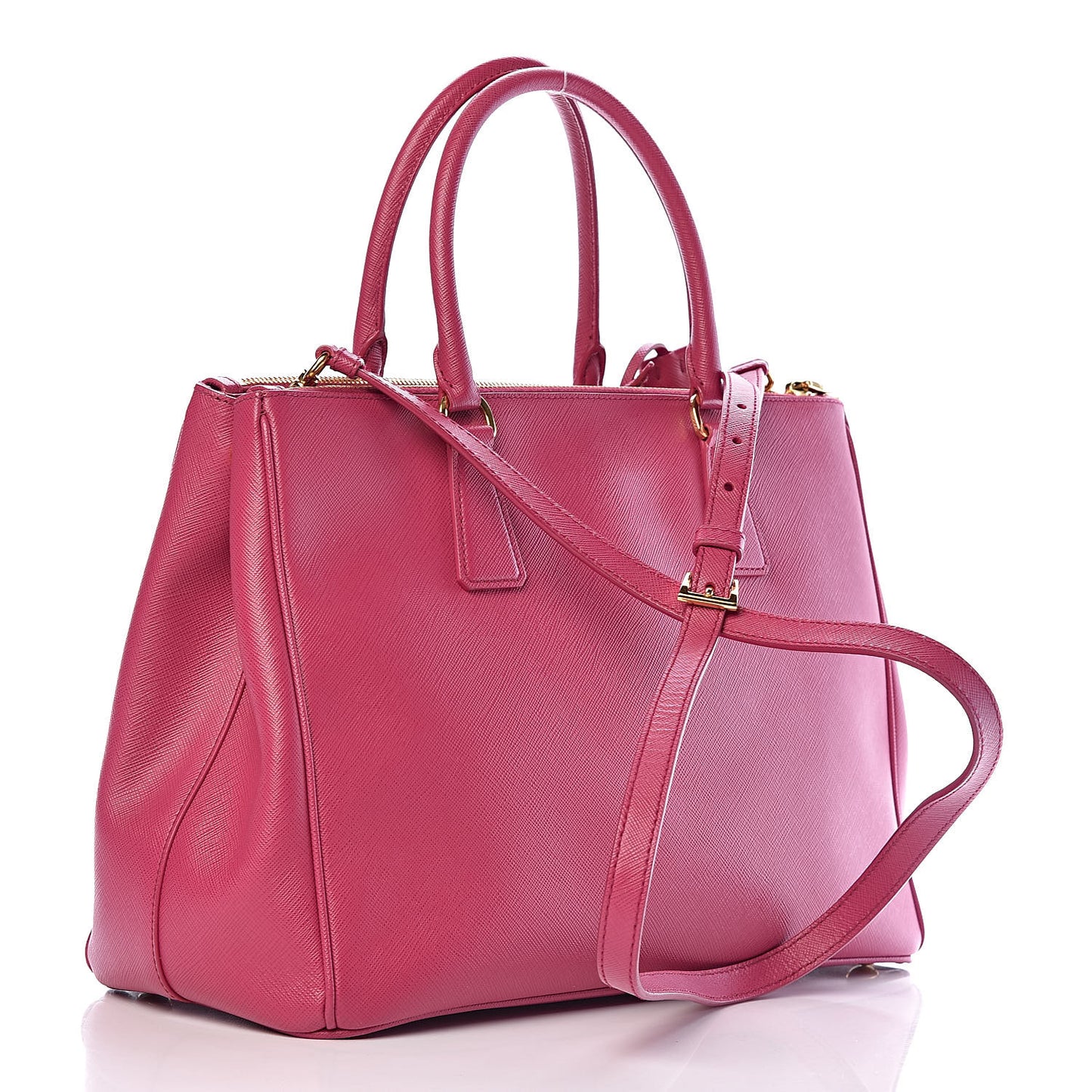 Saffiano Medium Galleria Double Zip Tote Fuxia