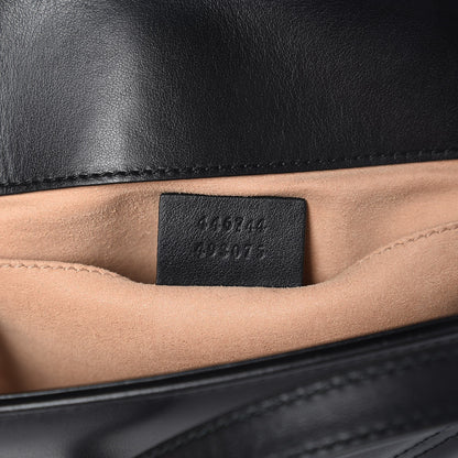 Gucci Calfskin Matelasse Mini GG Marmont Shoulder Bag Black 8 of 8