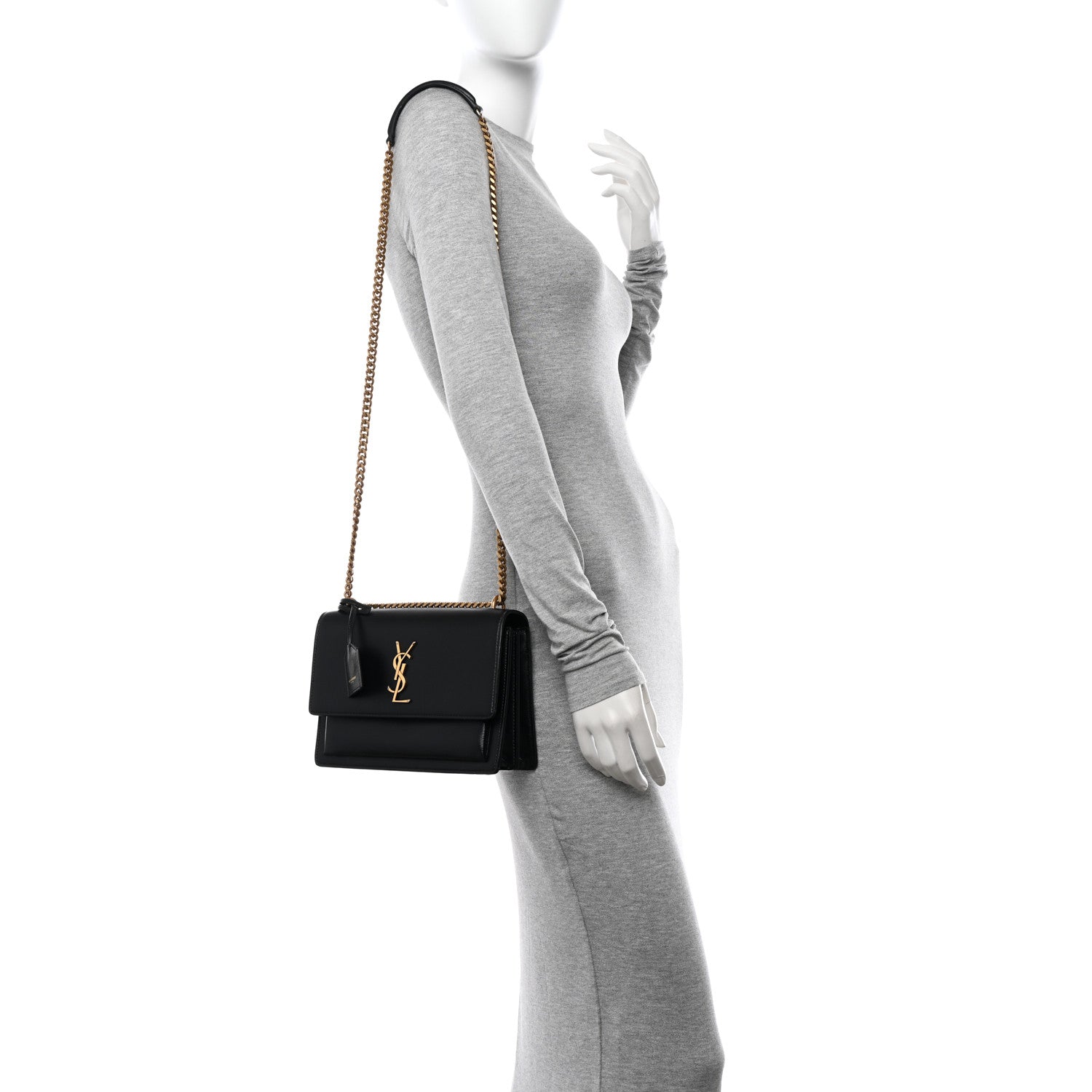 Saint Laurent Calfskin Medium Monogram Sunset Black 2 of 15
