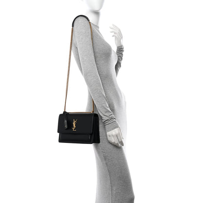Saint Laurent Calfskin Medium Monogram Sunset Black 2 of 15