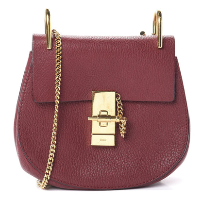 Chloe Grained Lambskin Mini Drew Shoulder Bag Sienna Red 1 of 8