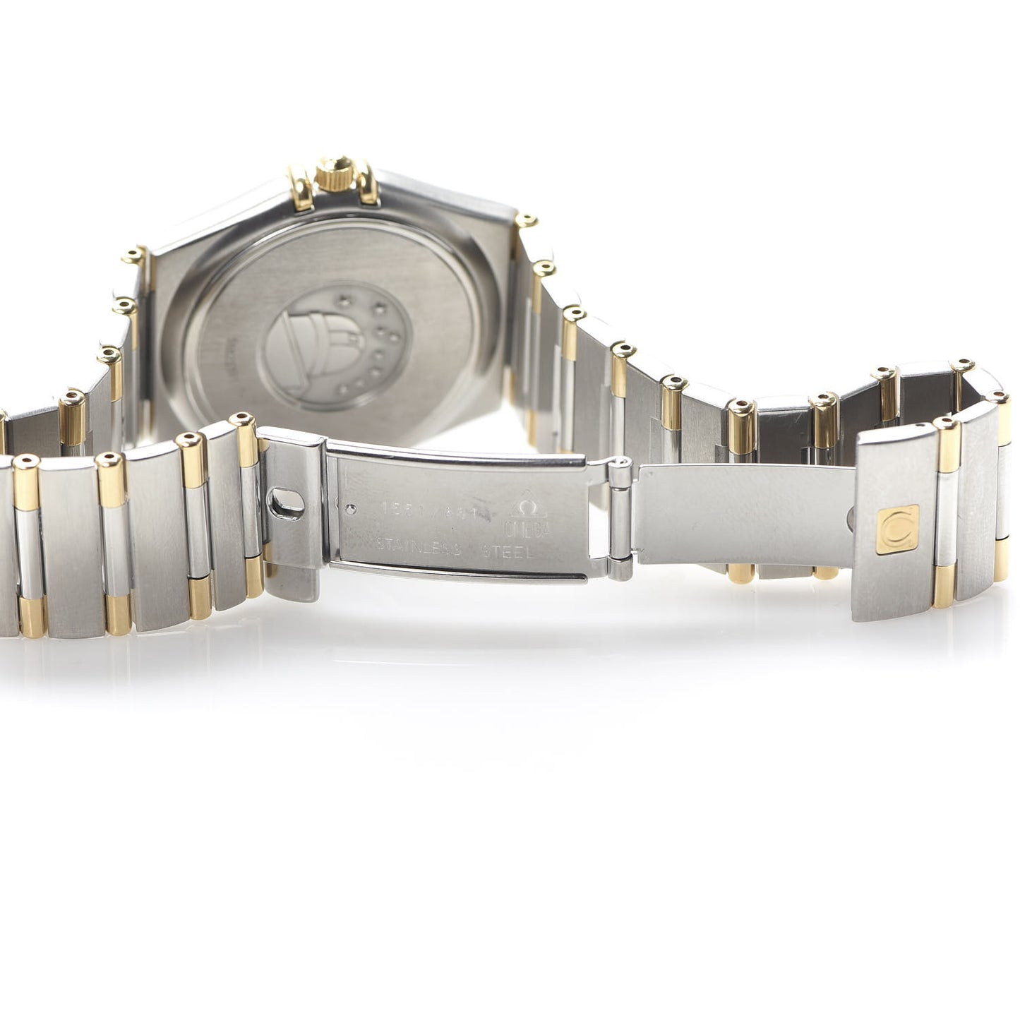 Stainless Steel 18K Yellow Gold 33mm Constellation Quartz Watch White 1312.30