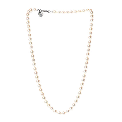 Tiffany Sterling Silver Freshwater Pearl 5-6mm Ziegfeld Necklace 3 of 5