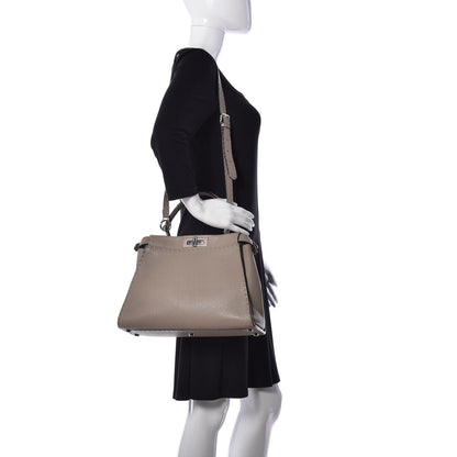 Fendi Cuoio Romano Selleria Medium Peekaboo Iconic Satchel Corda 2 of 9