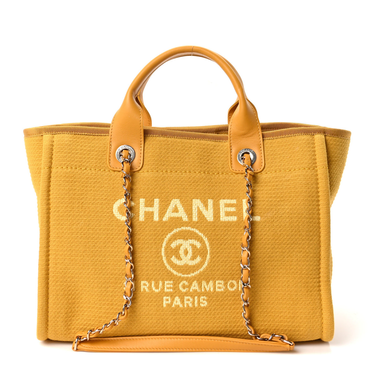 Chanel Mixed Fibers Small Deauville Tote Yellow 1 of 11