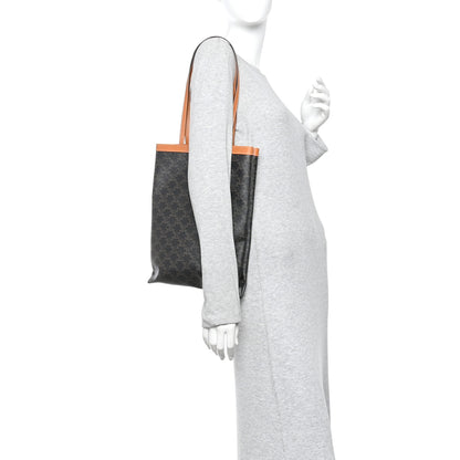 Celine Triomphe Canvas Calfskin Flat Shopper Tote Honey 2 of 9