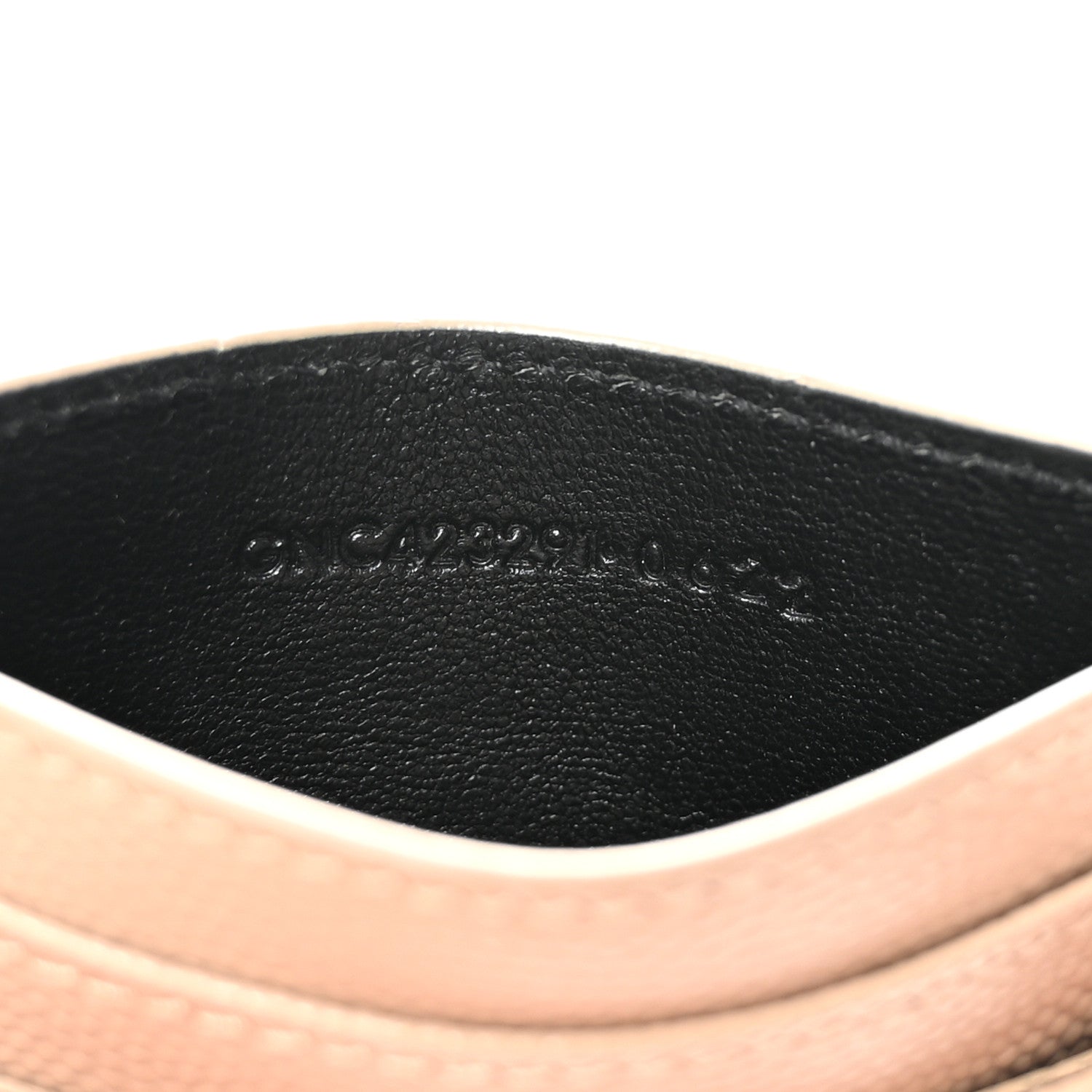 Saint Laurent Grain De Poudre Matelasse Chevron Monogram Credit Card Case Dark Beige 7 of 7