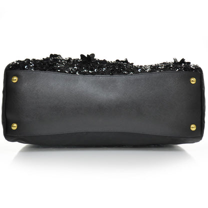 Prada Nylon Sequin Tote Black 6 of 10