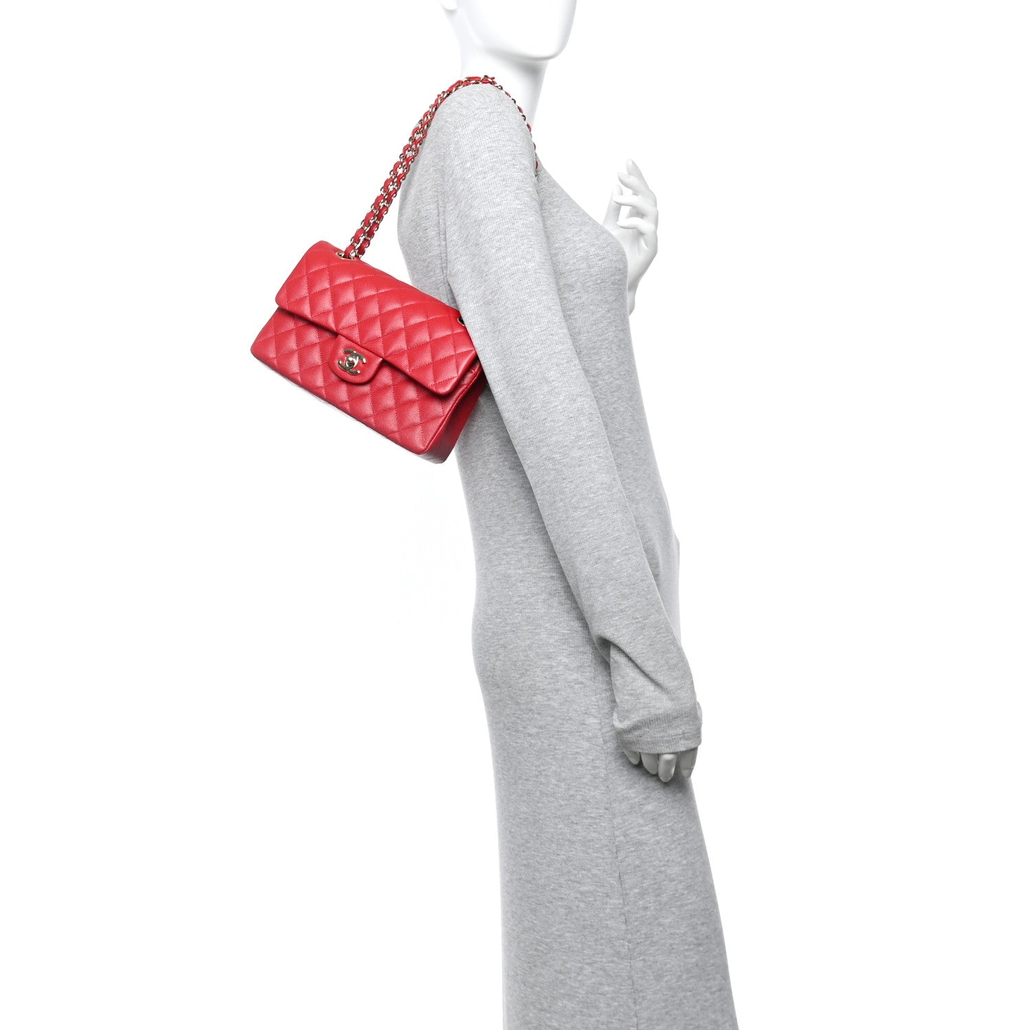 Chanel Caviar Quilted Small Double Flap Red 2 of 11