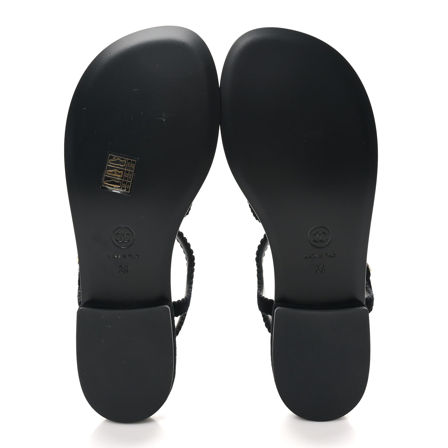 Chanel Velvet Pearl Camellia Thong Sandals 38 Black 6 of 10