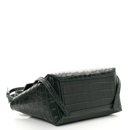 Celine Calfskin Crocodile Embossed Nano Belt Bag Amazone 4 of 10