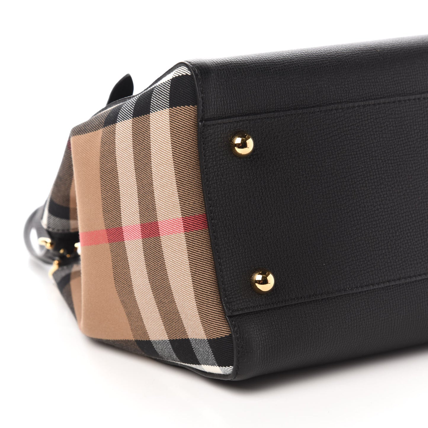 Grainy Calfskin House Check Small Canterbury Black