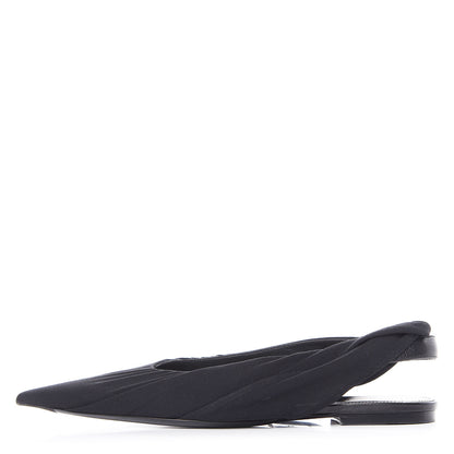 Balenciaga Jersey Knife Point-Toe Slingback Flats 37 Black 1 of 9