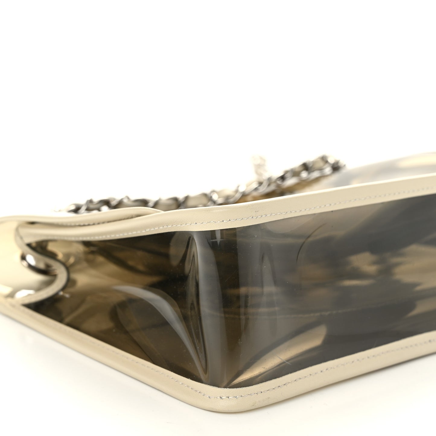 Lambskin Vinyl Large Naked Flap  Silver