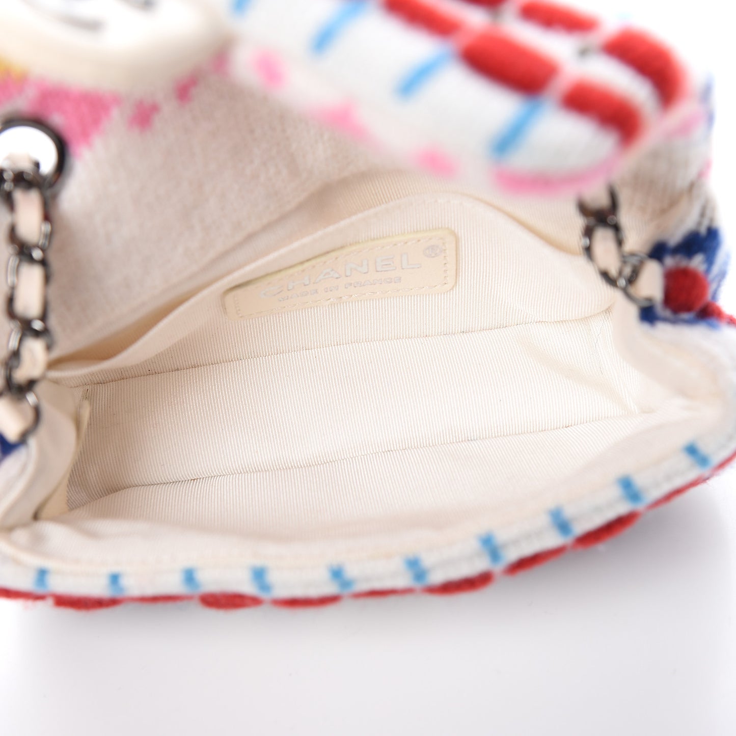 Cashmere Knit Extra Mini Single Flap White Multicolor