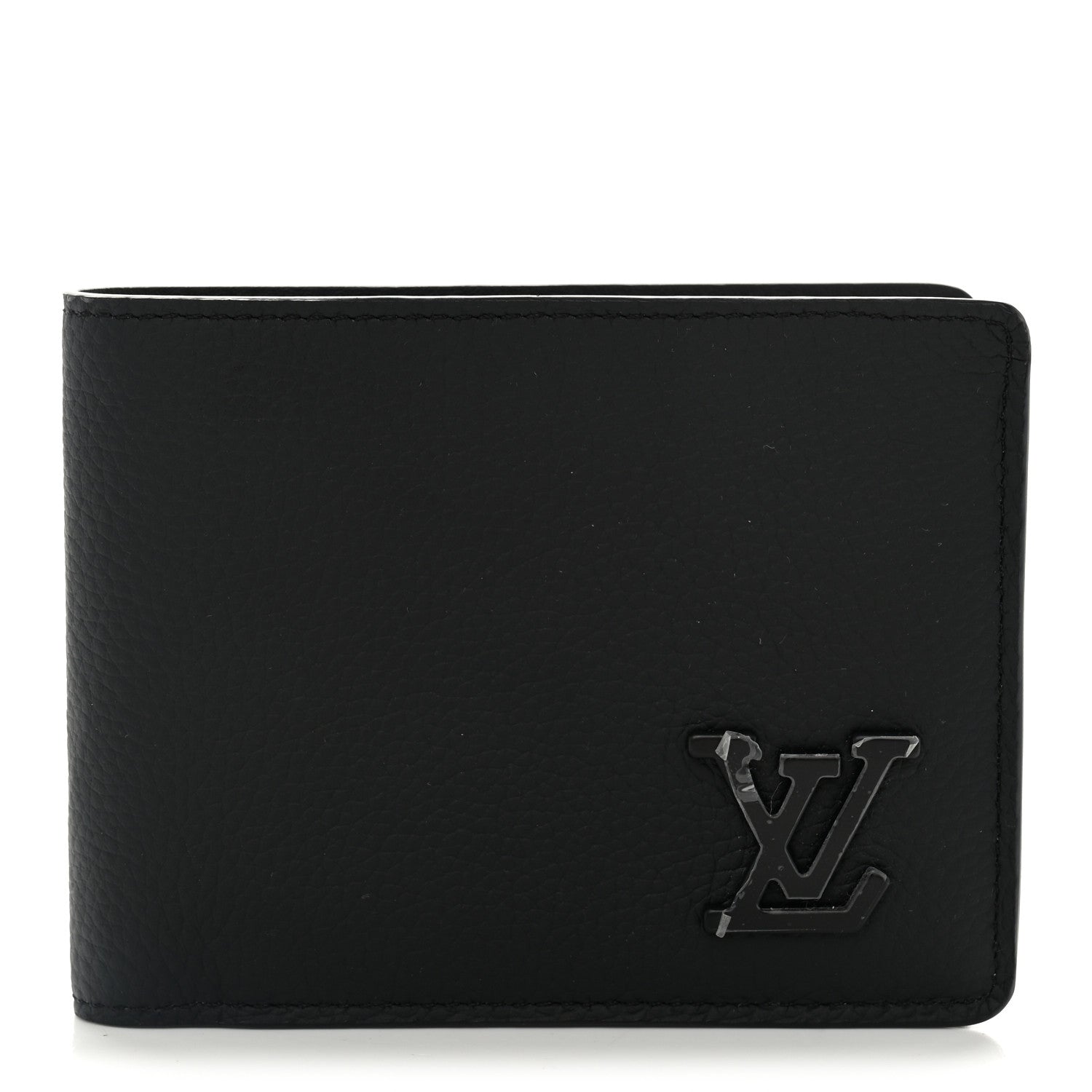 Louis Vuitton Grained Calfskin Aerogram Multiple Wallet Black 1 of 7