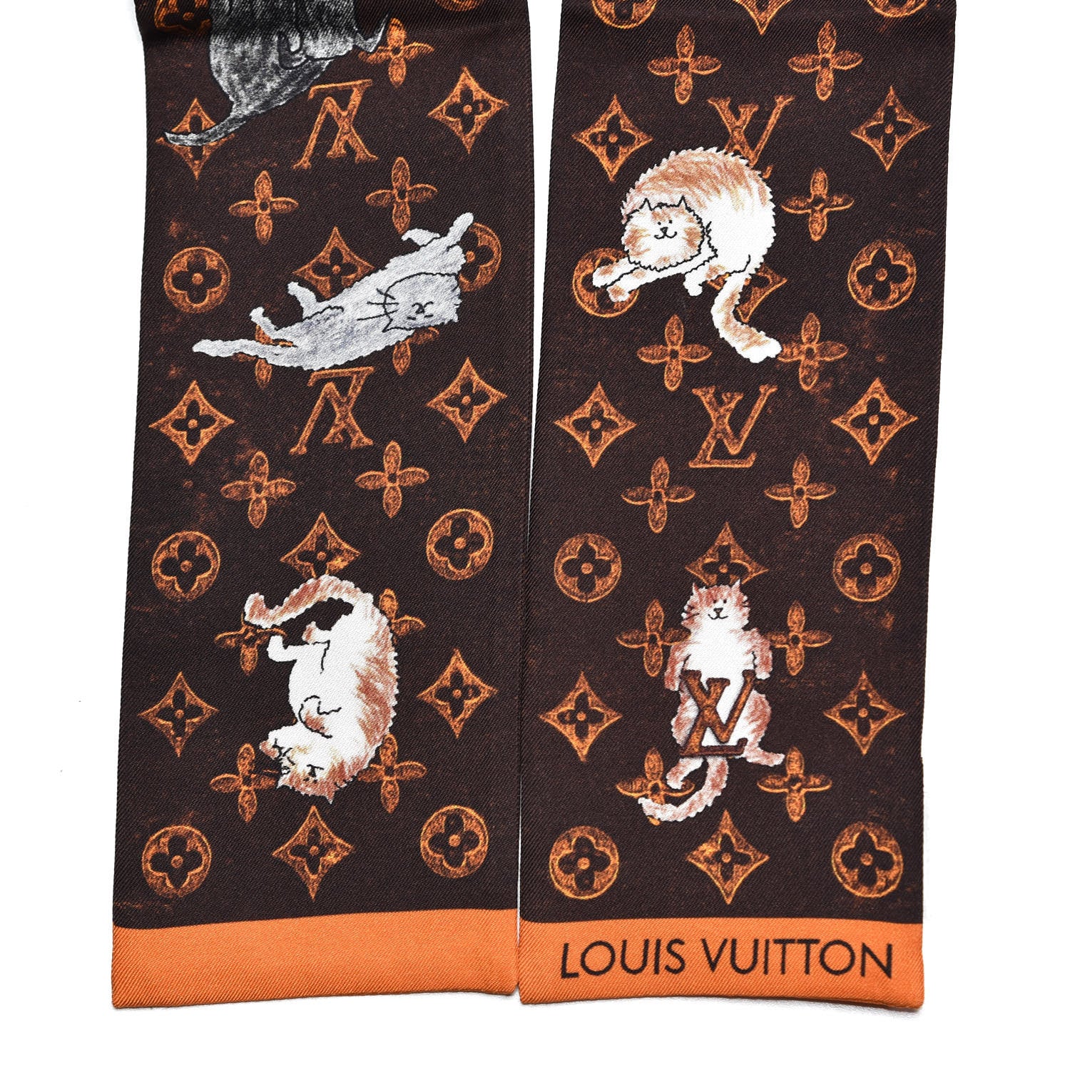 Louis Vuitton Silk Catogram Classic Bandeau Marron 3 of 4