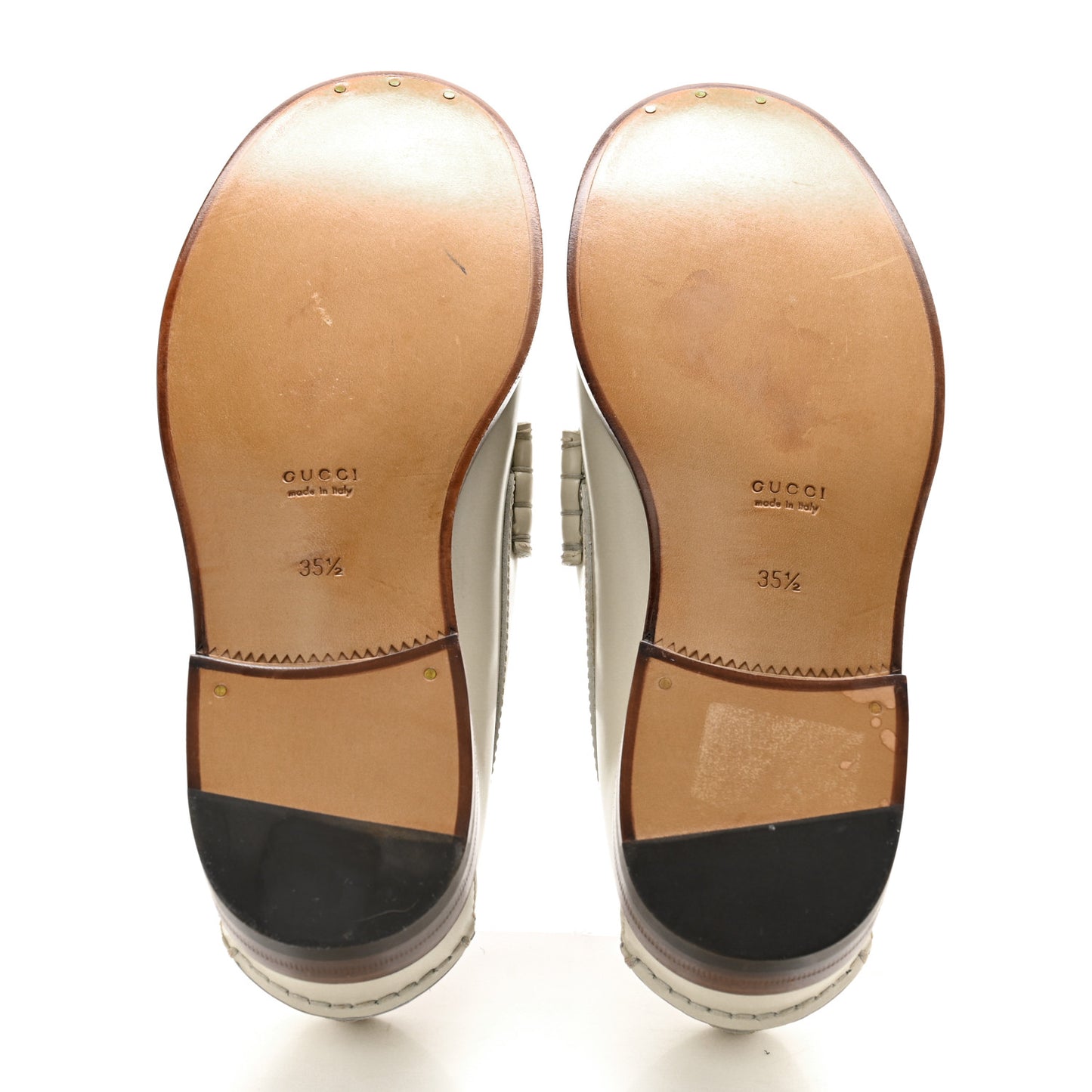 Calfskin GG Supreme Tassel Womens Loafers 35.5 Mystic White