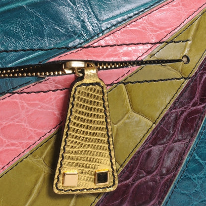 Valentino Garavani Patchwork Crocodile Dome Handbag Multicolor 8 of 9