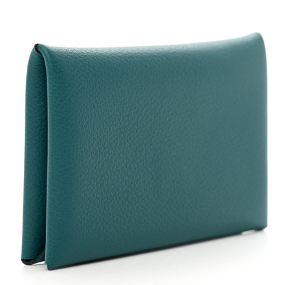 Hermes Evercolor Calvi Card Case Vert Bosphore 3 of 7