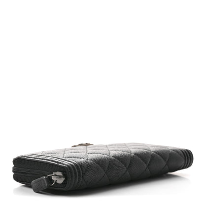 Chanel Caviar Quilted Boy Long Zip Around Wallet Black 4 of 8