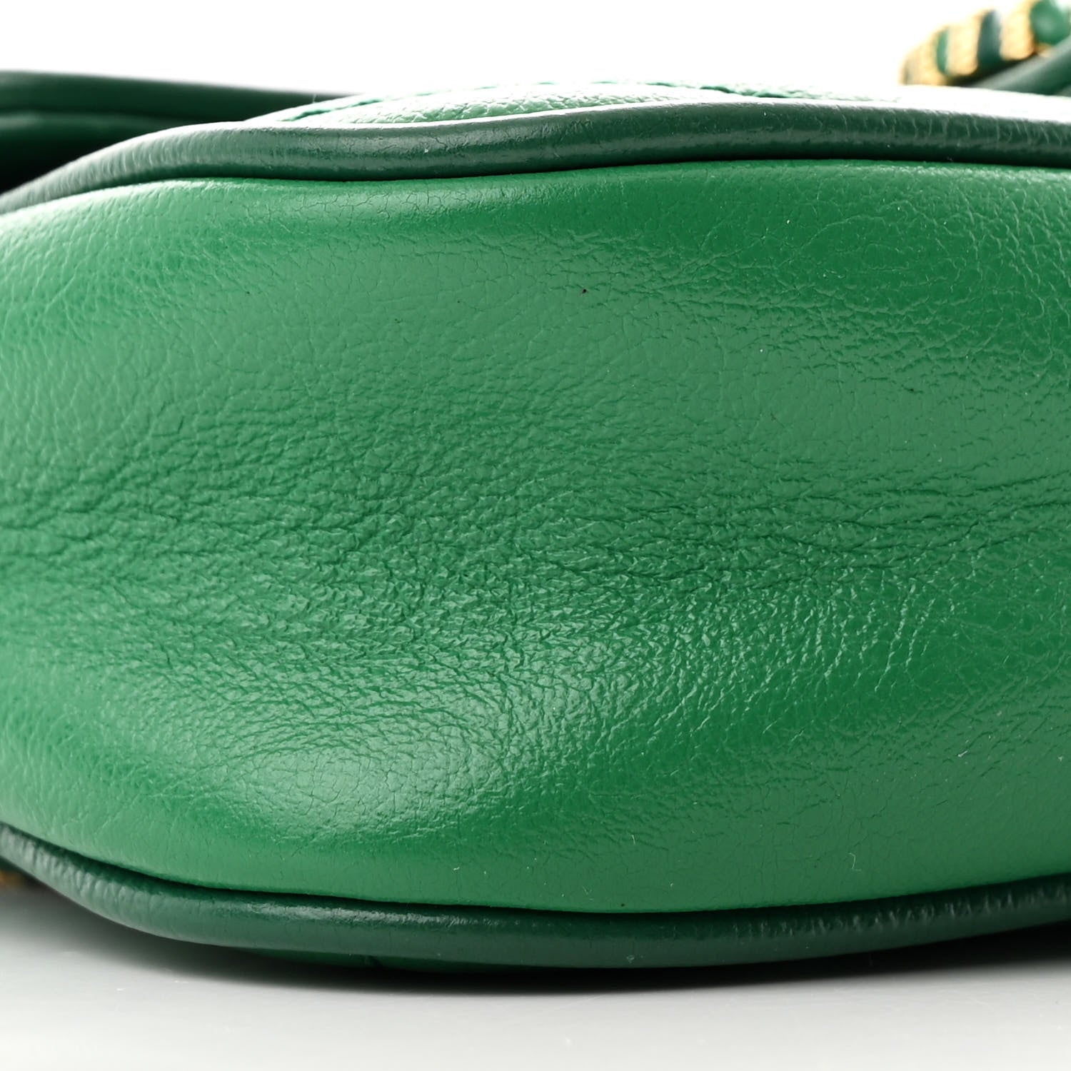 Gucci Azalea Calfskin Enamel Matelasse Diagonal Super Mini Torchon GG Marmont Shoulder Bag New Shamarock Emerald 9 of 10