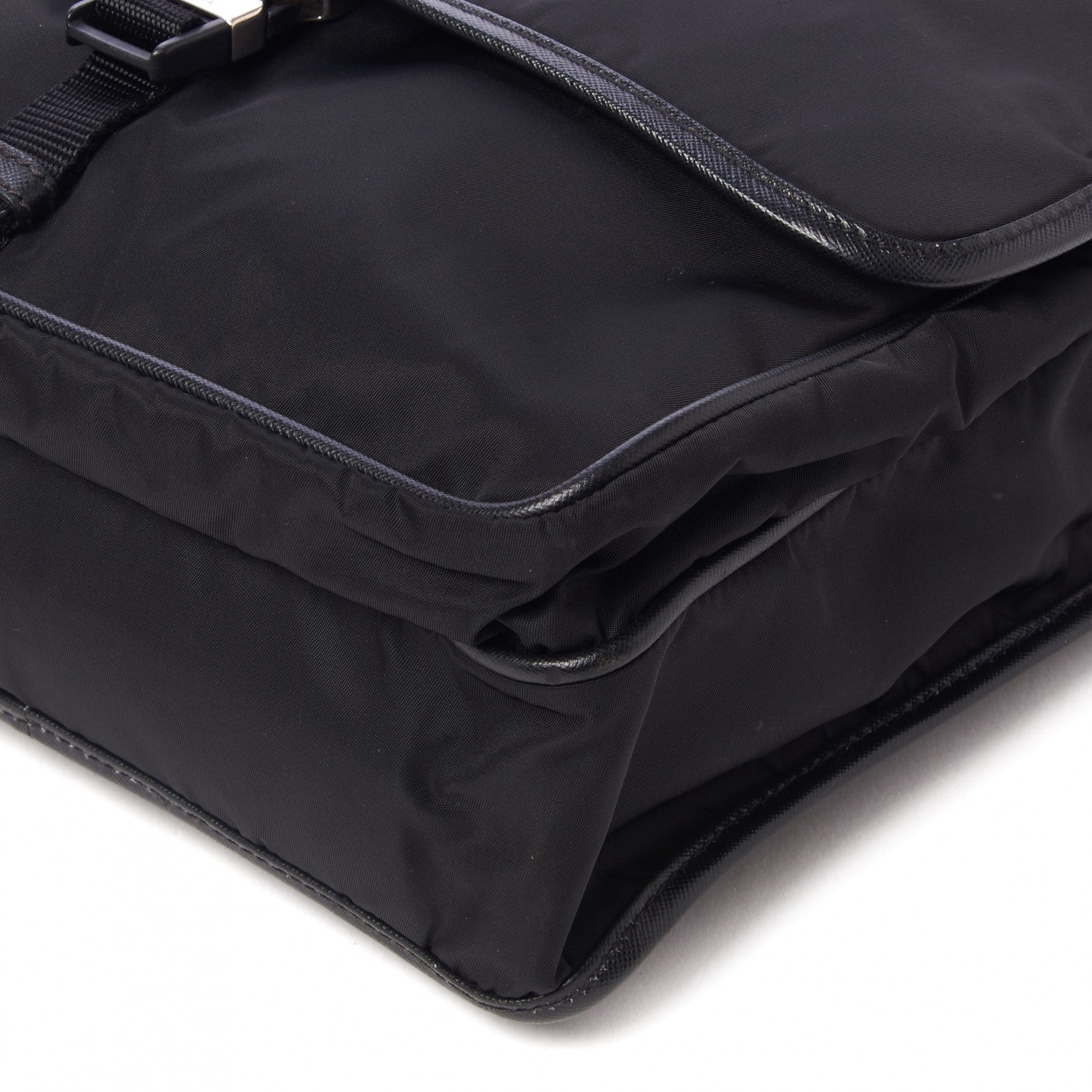 Prada Tessuto Nylon Saffiano Logo Messenger Bag Black 5 of 9