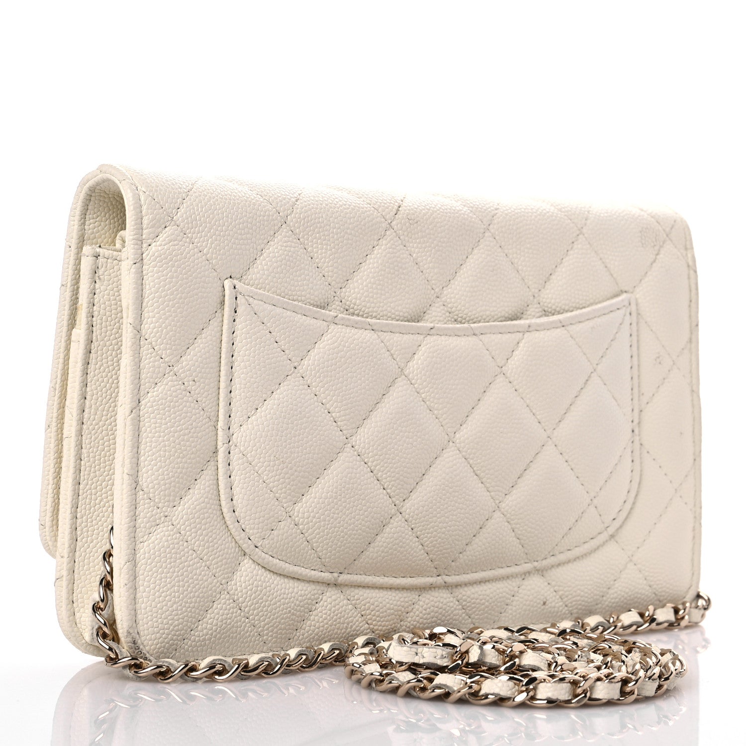 Chanel Caviar Quilted Wallet On Chain WOC White 3 of 20