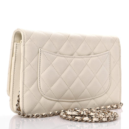 Chanel Caviar Quilted Wallet On Chain WOC White 3 of 20