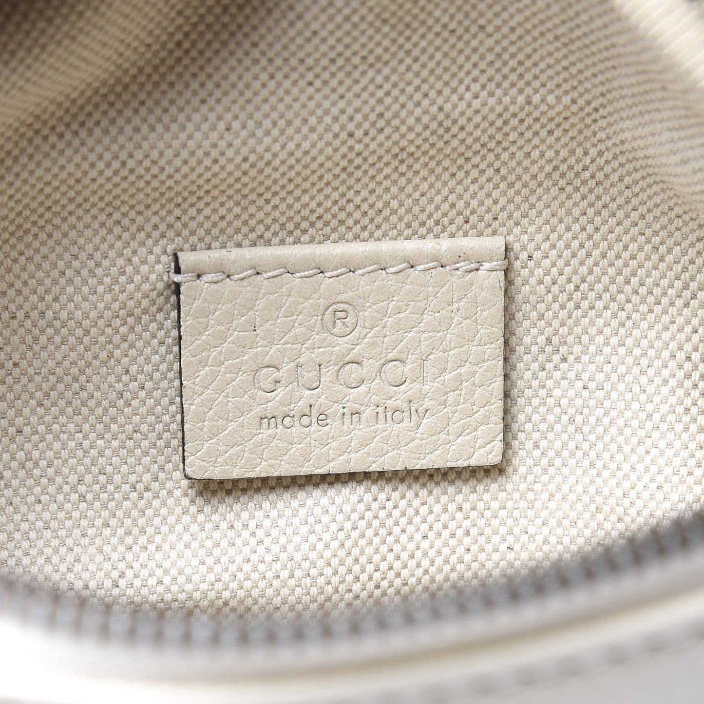 Grained Calfskin Small Logo Belt Bag White
