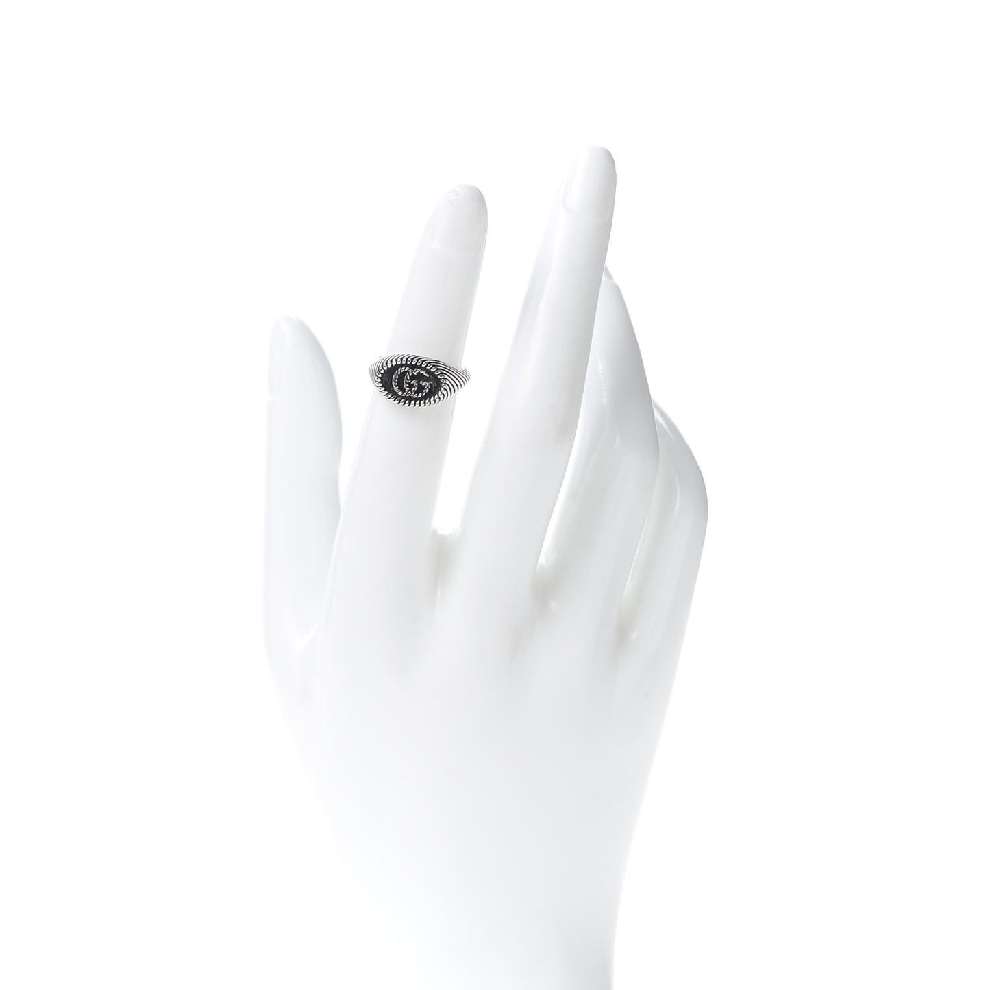 Sterling Silver GG Marmont Signet Ring 48 4.5